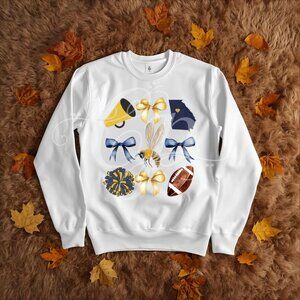 Georgia Tech GT College Yellowjackets Buzz Game Day Watercolor Bow Sweatshirt